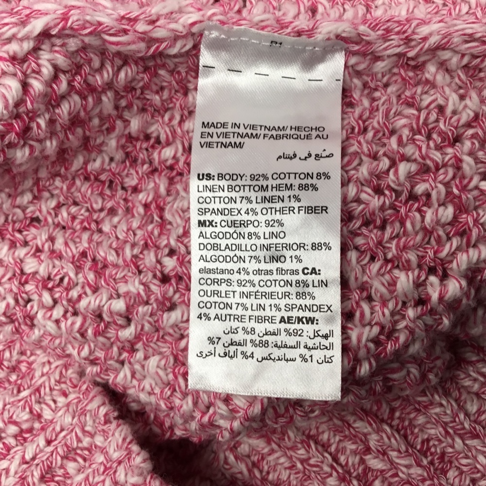 Chico's Pink Marled Cotton Linen Blend Loose Knit Sweater - Picture 7 of 9